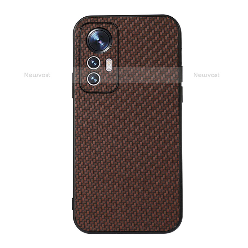 Soft Luxury Leather Snap On Case Cover B05H for Xiaomi Mi 12 Pro 5G Brown