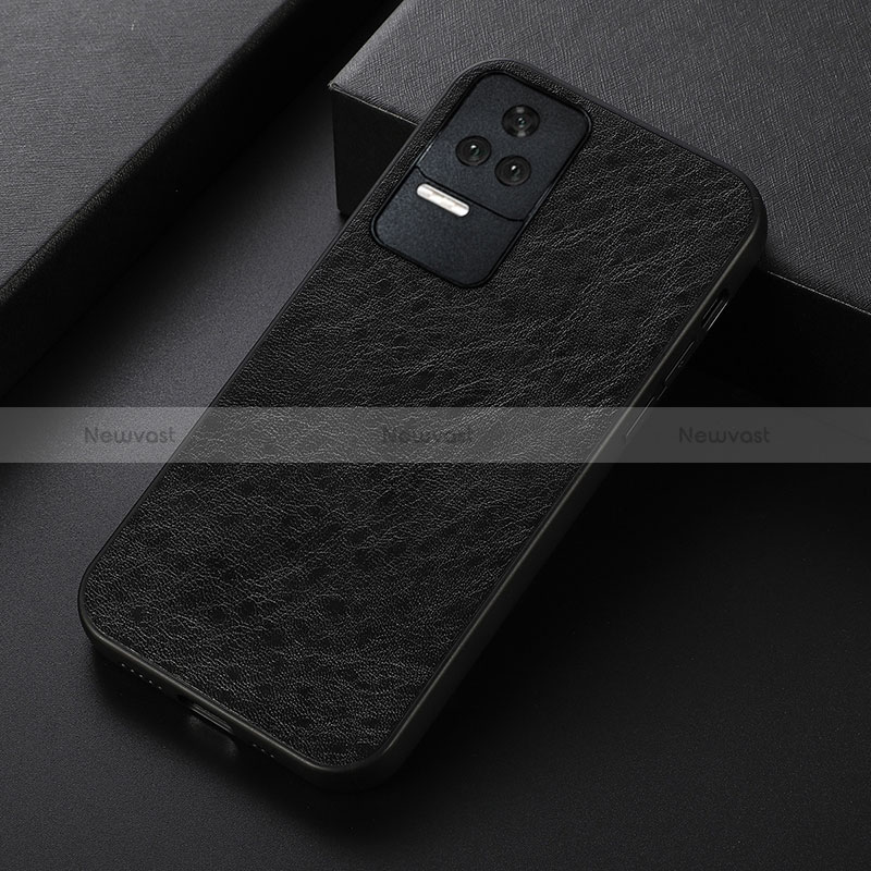 Soft Luxury Leather Snap On Case Cover B05H for Xiaomi Redmi K50 5G Black