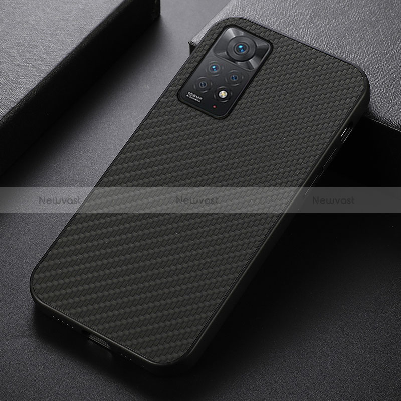 Soft Luxury Leather Snap On Case Cover B05H for Xiaomi Redmi Note 11 Pro 4G Black