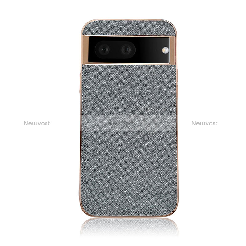 Soft Luxury Leather Snap On Case Cover B06H for Google Pixel 6a 5G Gray