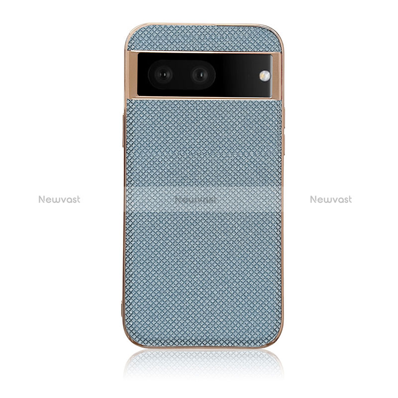 Soft Luxury Leather Snap On Case Cover B06H for Google Pixel 7 5G Blue