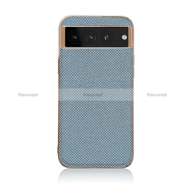 Soft Luxury Leather Snap On Case Cover B06H for Google Pixel 7 Pro 5G Blue