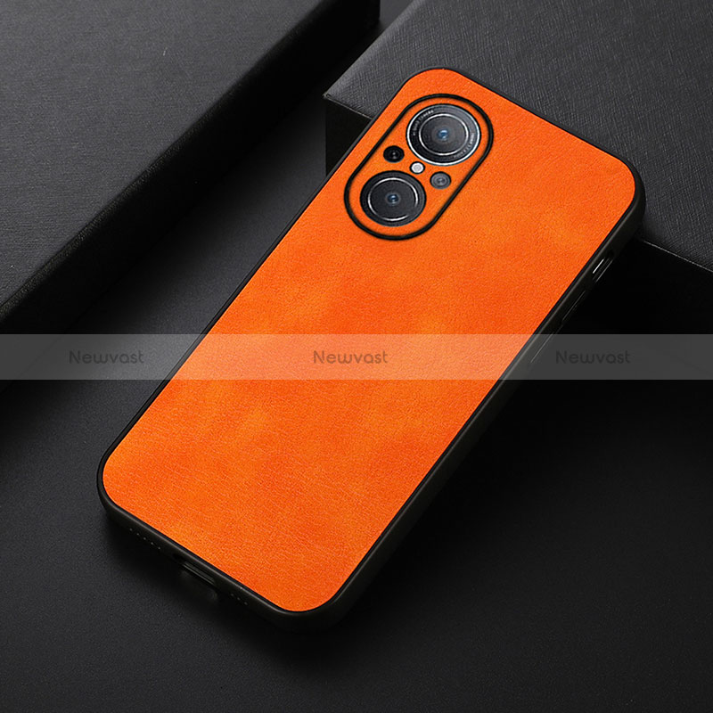 Soft Luxury Leather Snap On Case Cover B06H for Huawei Honor 50 SE 5G Orange