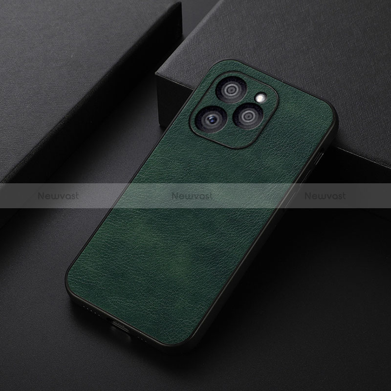 Soft Luxury Leather Snap On Case Cover B06H for Huawei Honor 60 SE 5G Green