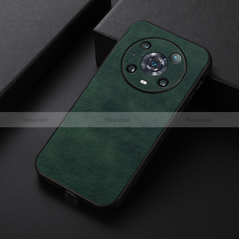 Soft Luxury Leather Snap On Case Cover B06H for Huawei Honor Magic4 Pro 5G Green