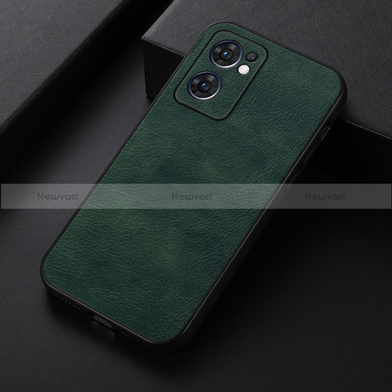 Soft Luxury Leather Snap On Case Cover B06H for OnePlus Nord CE 2 5G Green