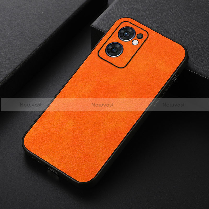 Soft Luxury Leather Snap On Case Cover B06H for OnePlus Nord CE 2 5G Orange