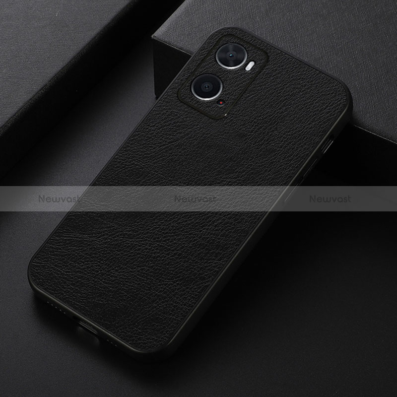 Soft Luxury Leather Snap On Case Cover B06H for Oppo A36 Black