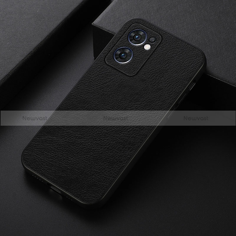 Soft Luxury Leather Snap On Case Cover B06H for Oppo Find X5 Lite 5G Black