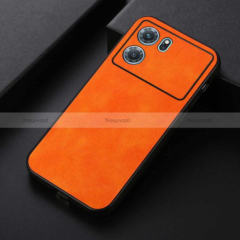 Soft Luxury Leather Snap On Case Cover B06H for Oppo K10 5G Orange