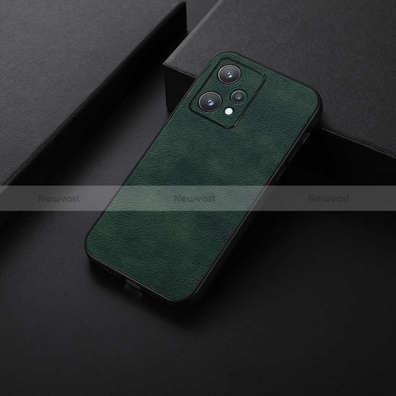 Soft Luxury Leather Snap On Case Cover B06H for Realme 9 Pro 5G Green