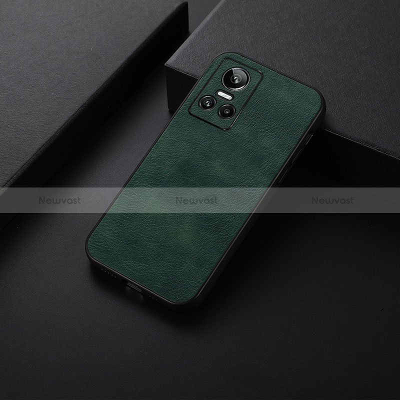 Soft Luxury Leather Snap On Case Cover B06H for Realme GT Neo3 5G Green