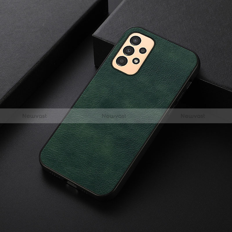 Soft Luxury Leather Snap On Case Cover B06H for Samsung Galaxy A13 4G Green