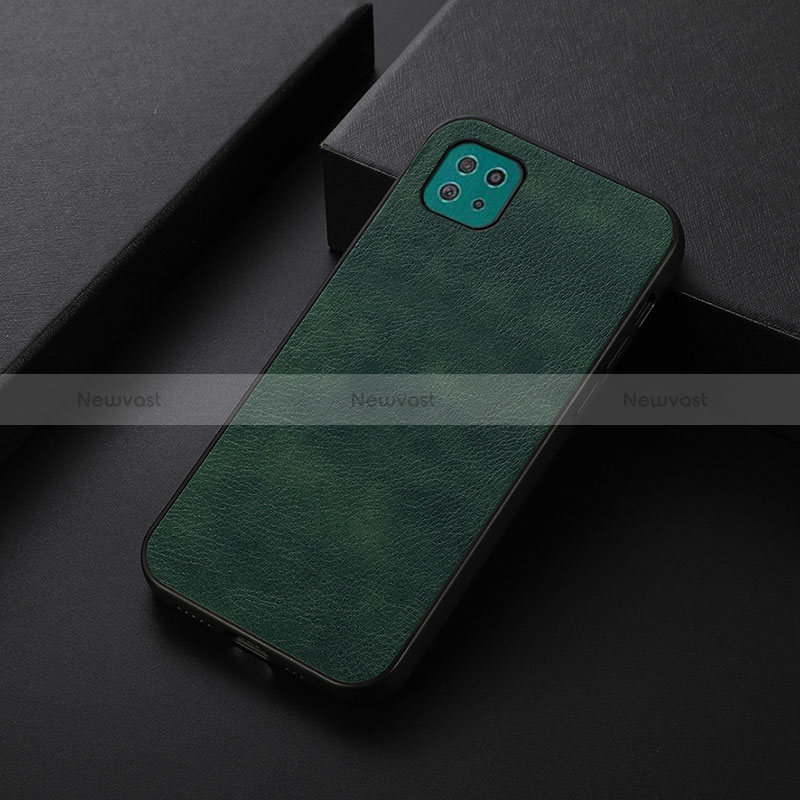 Soft Luxury Leather Snap On Case Cover B06H for Samsung Galaxy A22 5G Green