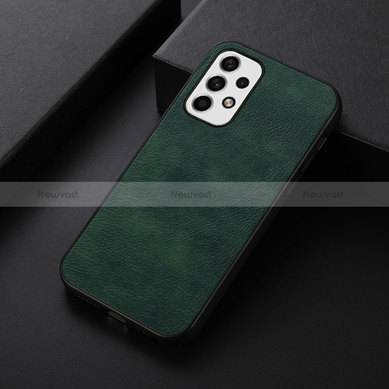 Soft Luxury Leather Snap On Case Cover B06H for Samsung Galaxy A23 4G Green