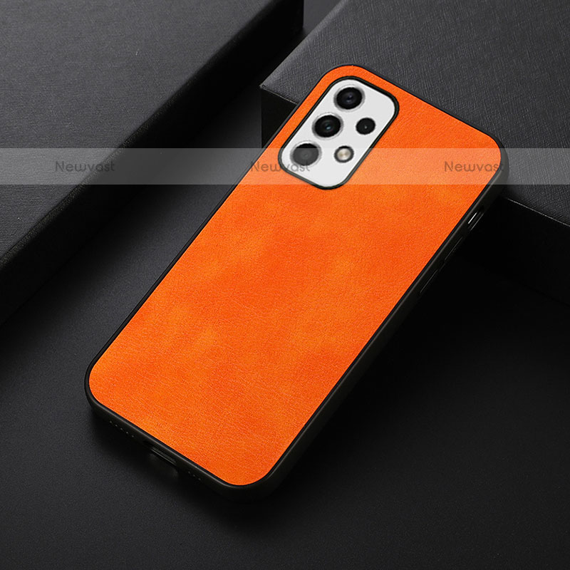 Soft Luxury Leather Snap On Case Cover B06H for Samsung Galaxy A23 5G Orange