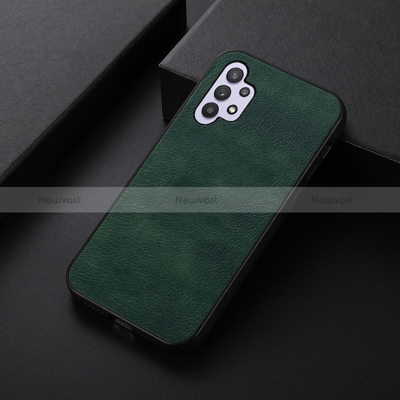 Soft Luxury Leather Snap On Case Cover B06H for Samsung Galaxy A32 5G Green