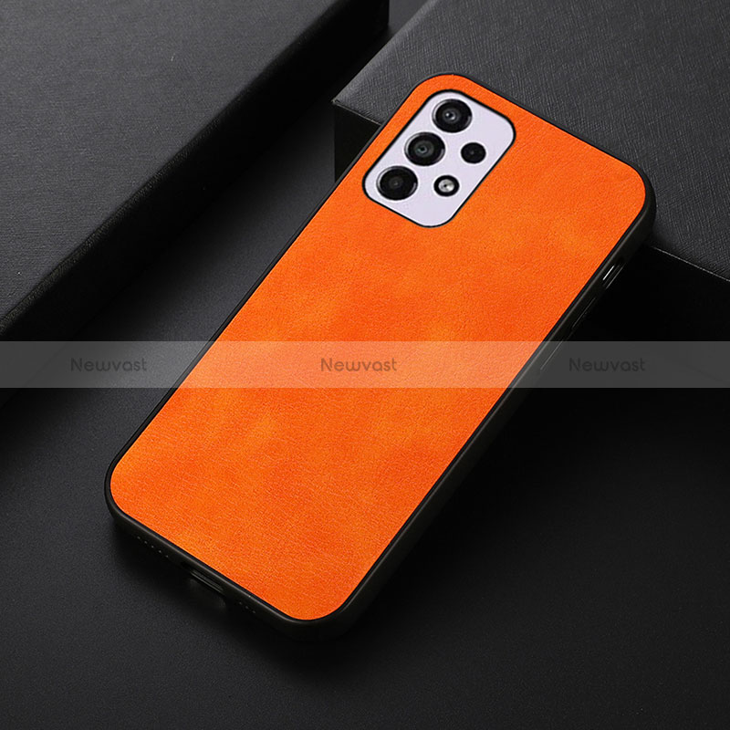 Soft Luxury Leather Snap On Case Cover B06H for Samsung Galaxy A33 5G Orange