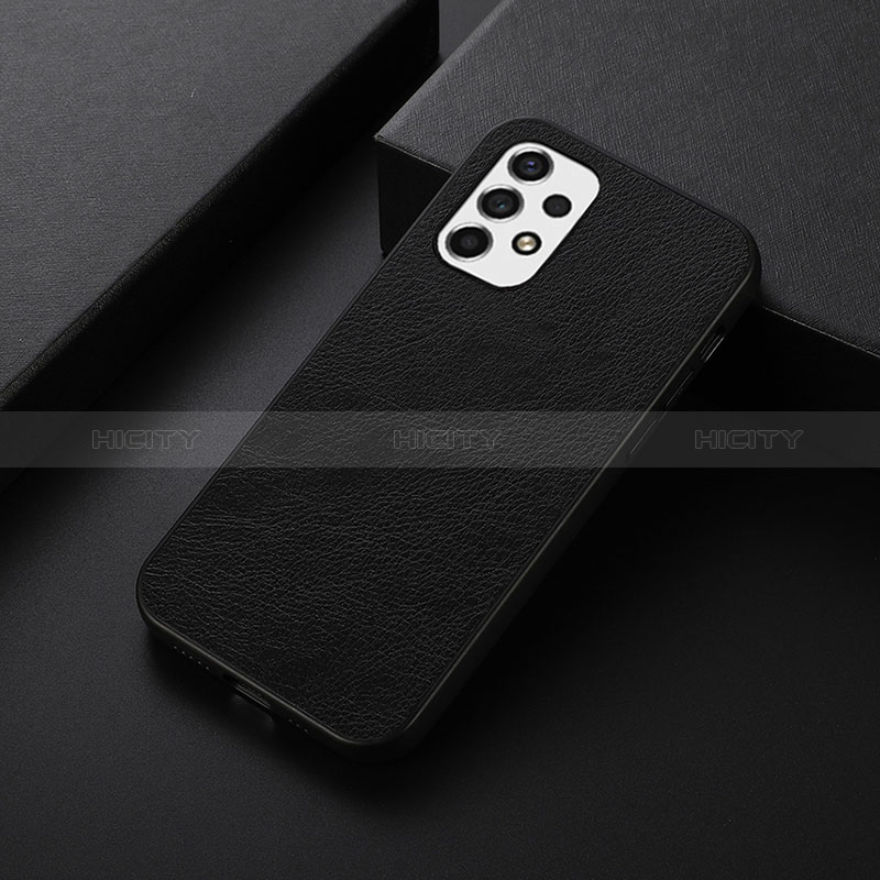Soft Luxury Leather Snap On Case Cover B06H for Samsung Galaxy A53 5G Black