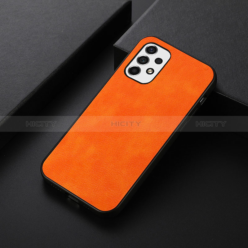 Soft Luxury Leather Snap On Case Cover B06H for Samsung Galaxy A53 5G Orange