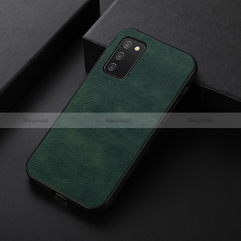 Soft Luxury Leather Snap On Case Cover B06H for Samsung Galaxy F02S SM-E025F Green