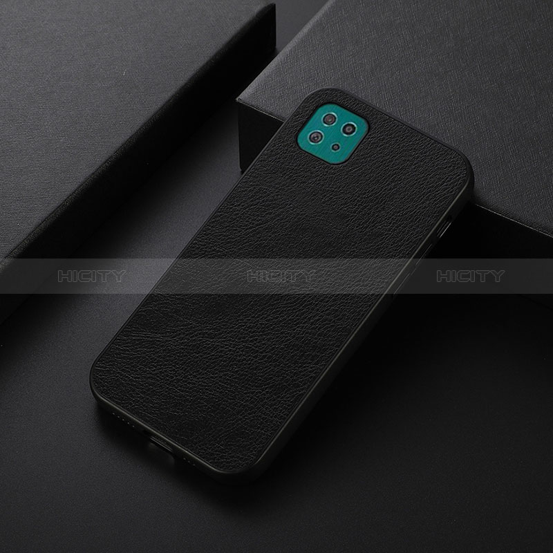 Soft Luxury Leather Snap On Case Cover B06H for Samsung Galaxy F42 5G Black