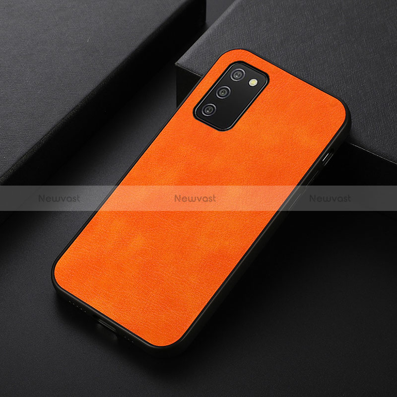 Soft Luxury Leather Snap On Case Cover B06H for Samsung Galaxy M02s Orange