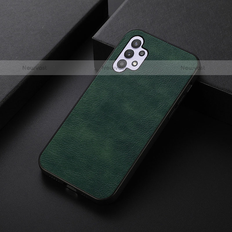 Soft Luxury Leather Snap On Case Cover B06H for Samsung Galaxy M32 5G Green