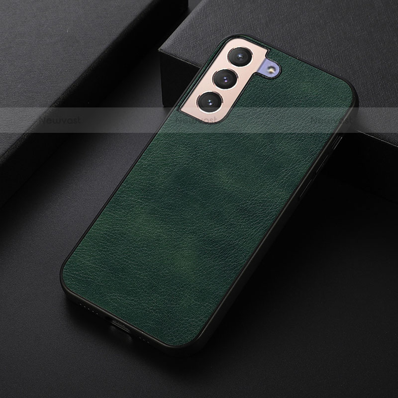 Soft Luxury Leather Snap On Case Cover B06H for Samsung Galaxy S21 5G Green