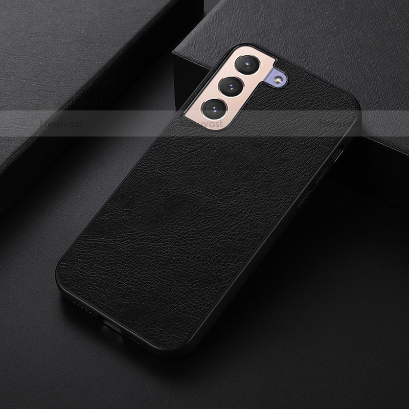 Soft Luxury Leather Snap On Case Cover B06H for Samsung Galaxy S21 Plus 5G Black