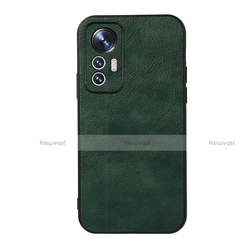 Soft Luxury Leather Snap On Case Cover B06H for Xiaomi Mi 12 5G Green