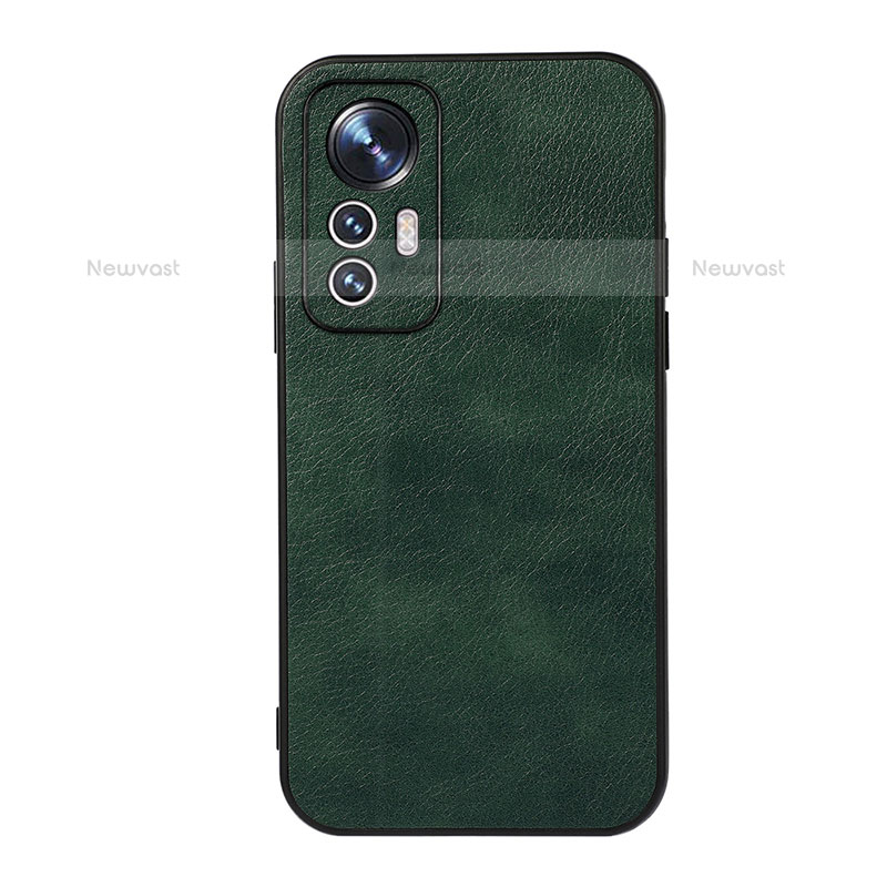 Soft Luxury Leather Snap On Case Cover B06H for Xiaomi Mi 12S 5G Green