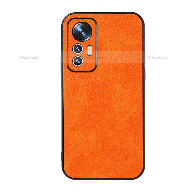 Soft Luxury Leather Snap On Case Cover B06H for Xiaomi Mi 12S 5G Orange