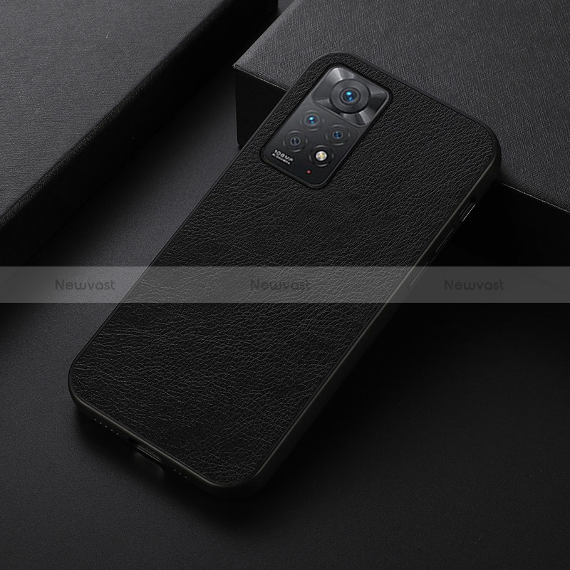 Soft Luxury Leather Snap On Case Cover B06H for Xiaomi Redmi Note 11 Pro 4G Black