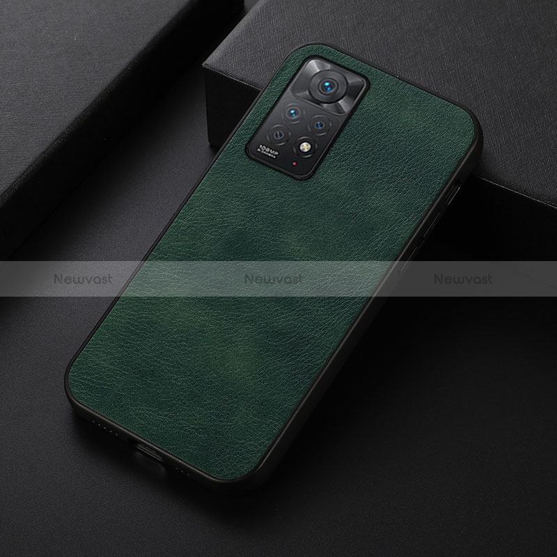 Soft Luxury Leather Snap On Case Cover B06H for Xiaomi Redmi Note 11 Pro 5G Green