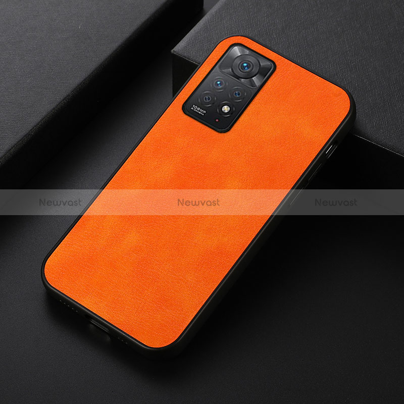 Soft Luxury Leather Snap On Case Cover B06H for Xiaomi Redmi Note 11 Pro 5G Orange