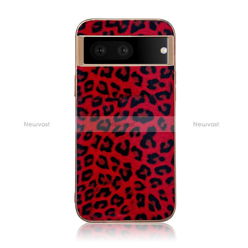 Soft Luxury Leather Snap On Case Cover B07H for Google Pixel 6a 5G Red