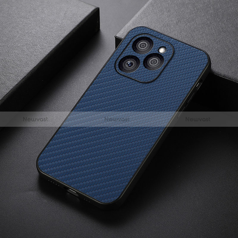 Soft Luxury Leather Snap On Case Cover B07H for Huawei Honor 60 SE 5G Blue