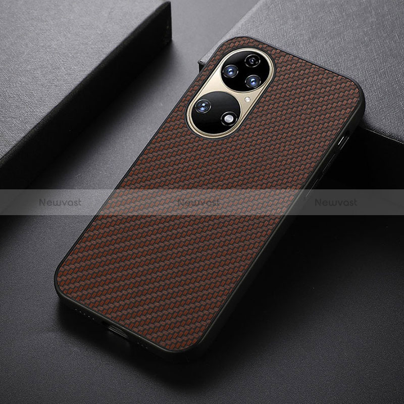 Soft Luxury Leather Snap On Case Cover B07H for Huawei P50