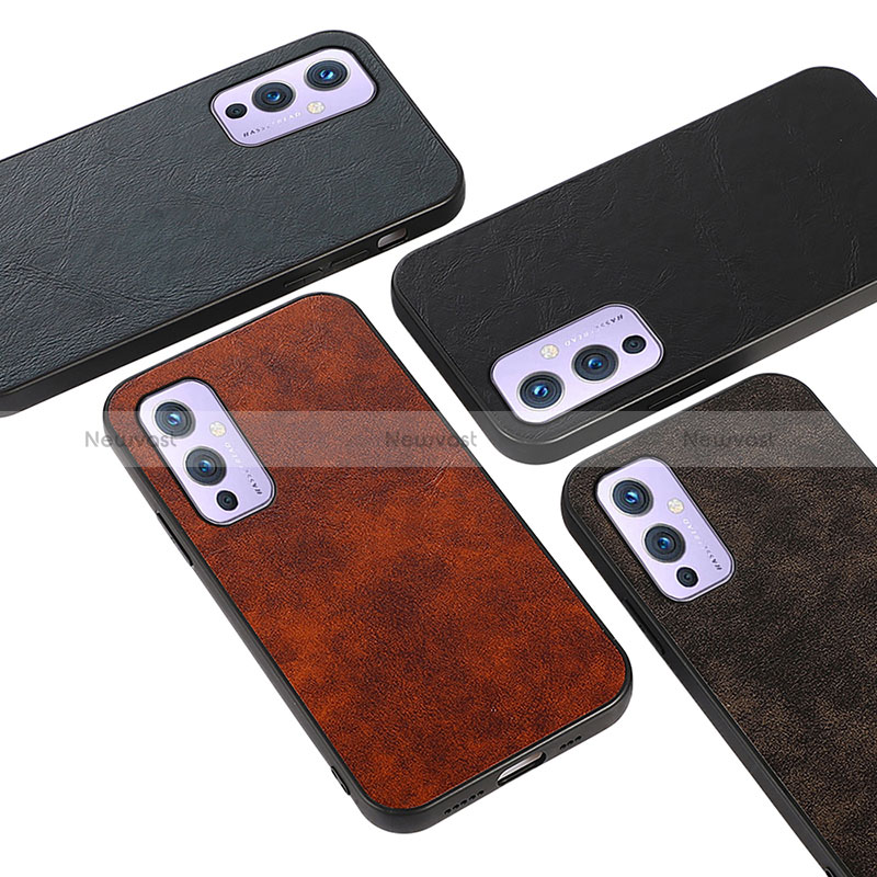 Soft Luxury Leather Snap On Case Cover B07H for OnePlus 9 5G