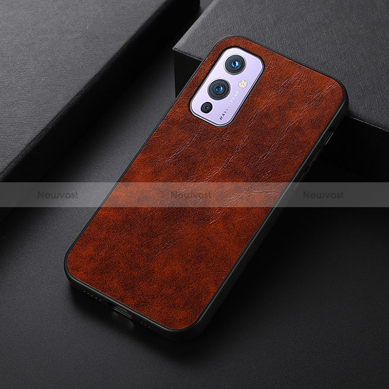 Soft Luxury Leather Snap On Case Cover B07H for OnePlus 9 5G