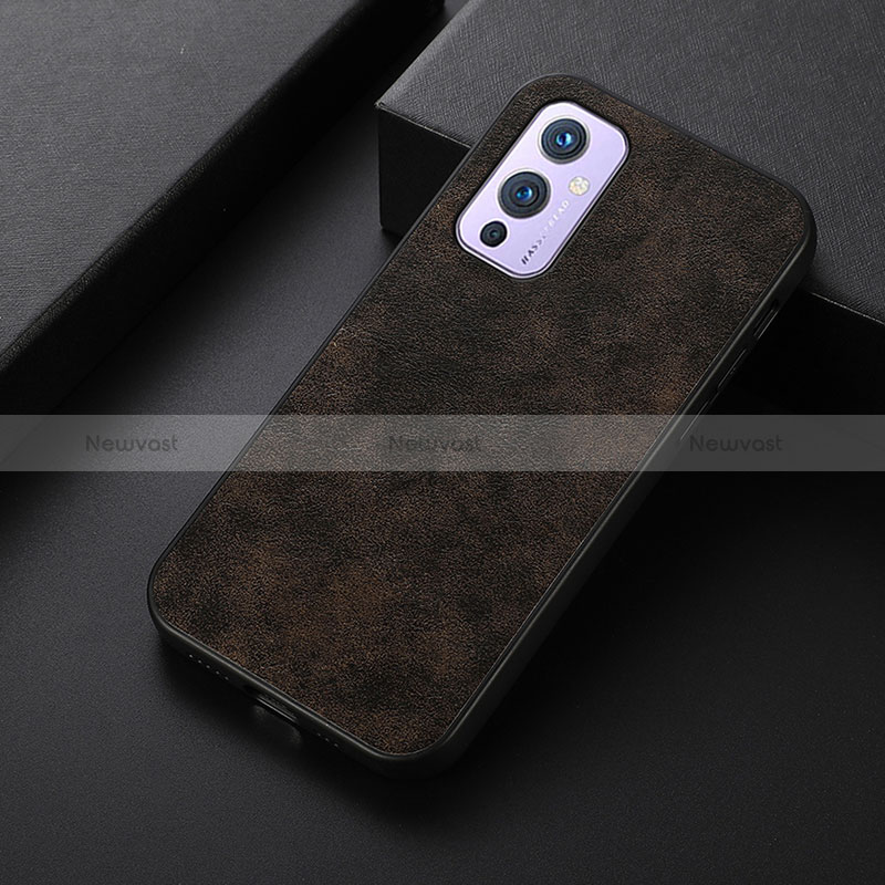 Soft Luxury Leather Snap On Case Cover B07H for OnePlus 9 5G