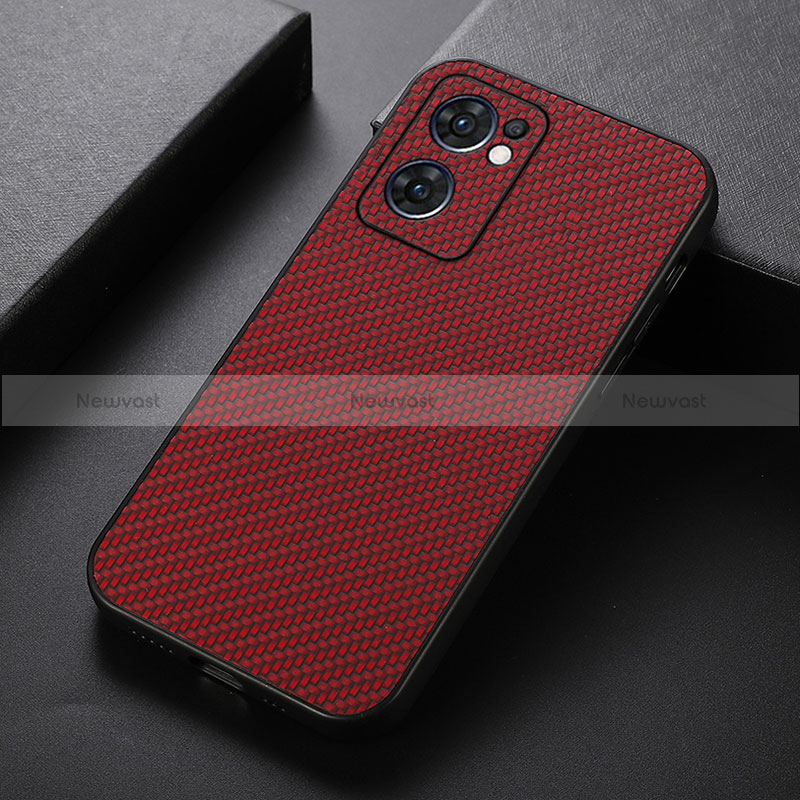 Soft Luxury Leather Snap On Case Cover B07H for OnePlus Nord CE 2 5G Red