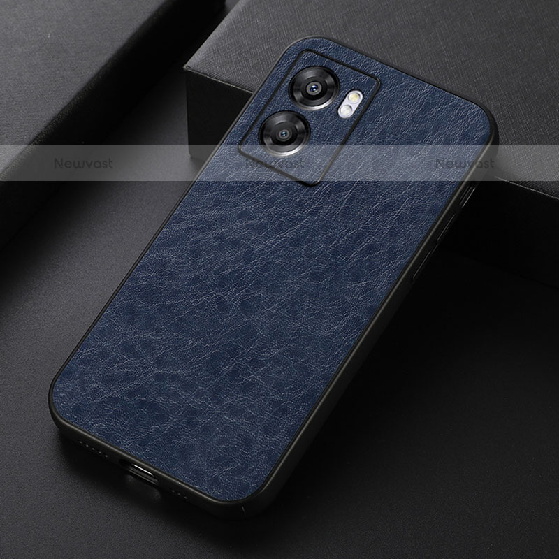 Soft Luxury Leather Snap On Case Cover B07H for OnePlus Nord N300 5G Blue
