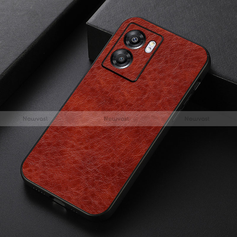 Soft Luxury Leather Snap On Case Cover B07H for Oppo A57 5G Brown