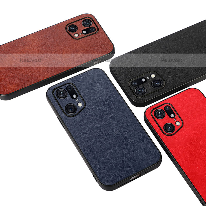Soft Luxury Leather Snap On Case Cover B07H for Oppo Find X5 Pro 5G