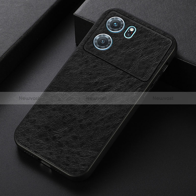 Soft Luxury Leather Snap On Case Cover B07H for Oppo K10 5G Black