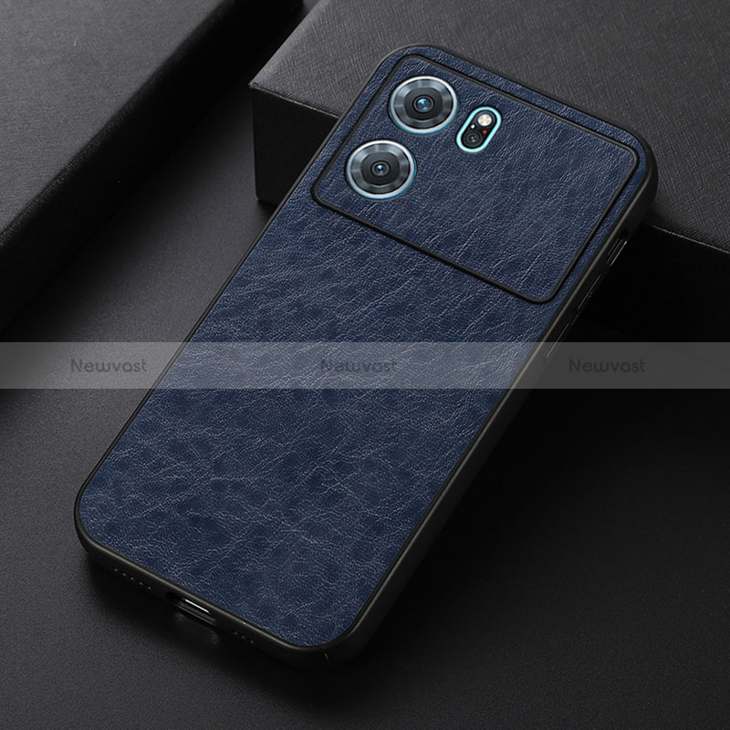 Soft Luxury Leather Snap On Case Cover B07H for Oppo K10 5G Blue