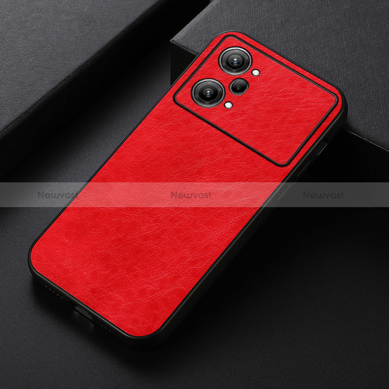 Soft Luxury Leather Snap On Case Cover B07H for Oppo K10 Pro 5G Red