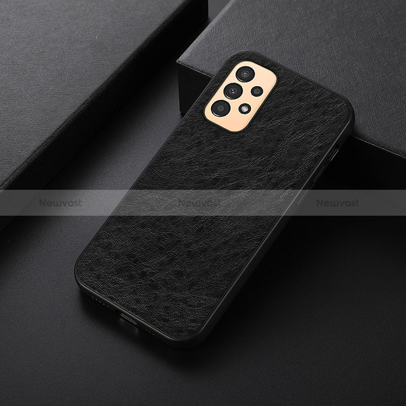 Soft Luxury Leather Snap On Case Cover B07H for Samsung Galaxy A13 4G Black